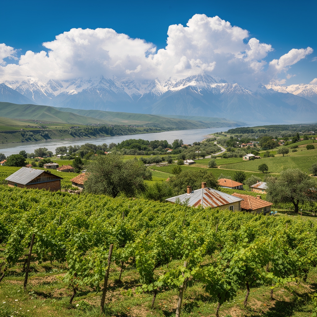 Панорама Алазанской долины с виноградниками